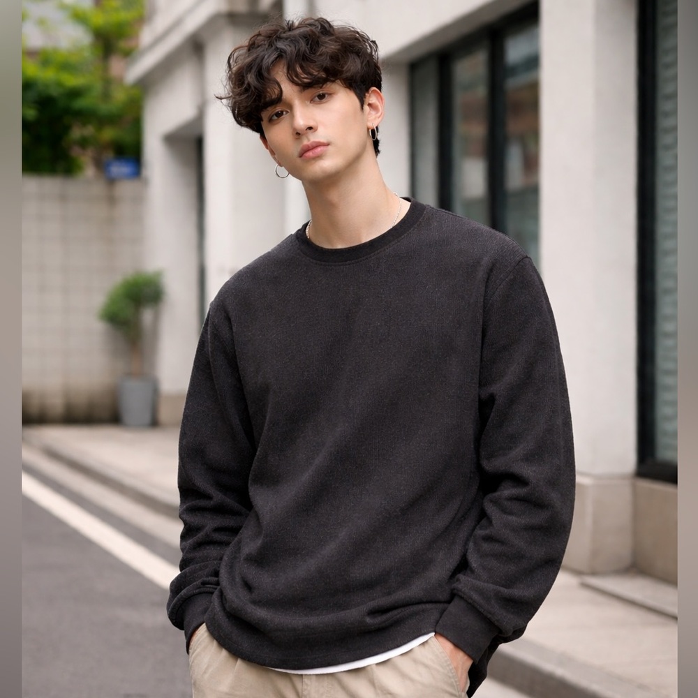 BC Clothing Heritage Sherpa-Lined Crewneck Sweatshirt | Streetwear | Size L